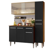 Combo de Cocina 137cm Marrón/Negro Emilly Force Madesa 02