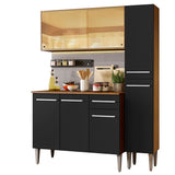 Combo de Cocina 137cm Marrón/Negro Emilly Gold Madesa 03
