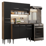 Cocina Compacta 137 cm Emilly Marrón/Negro 011