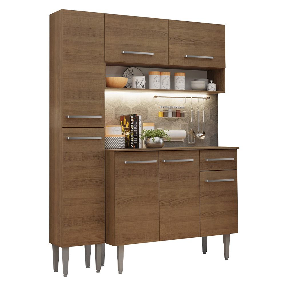 Cocina Compacta 137 cm Emilly Rustic 012