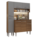 Cocina Compacta 137 cm Emilly Marrón/Gris 012