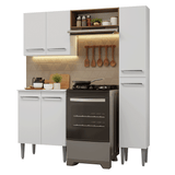 Cocina Compacta 156 cm Emilly Blanco/Marrón 02