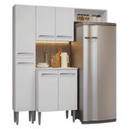 Cocina Compacta 156 cm 6 Puertas 1 Nicho Abierto Blanco Emilly Madesa