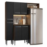 Cocina Compacta 156 cm Emilly Marrón/Negro 03