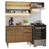 Combo de Cocina Compacta 165cm Marrón Emilly Madesa 02