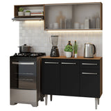 Combo de Cocina Compacta 165cm Marrón/Negro Emilly Madesa 03