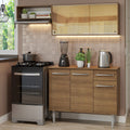 Cocina Compacta 165 cm 5 Puertas 1 Cajón Marrón Emilly Madesa