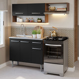 Combo de Cocina 165cm con Bacha de acero inoxidable MM/NN Emilly Madesa 09 MN