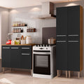 Cocina Compacta 169 cm 7 Puertas 1 Cajón Marrón/Negro Emilly Madesa 02
