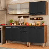 Combo de Cocina 169cm Marrón/Negro Emilly Box Madesa 03