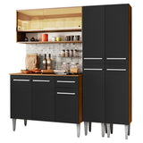 Combo de Cocina 169cm Marrón/Negro Emilly Winter Madesa 08