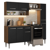 Cocina Compacta 197 cm Emilly Marrón/Negro 01