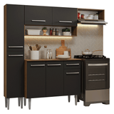 Cocina Compacta 197 cm Emilly Marrón/Negro 02