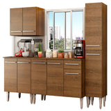 Combo de Cocina 201cm Emilly Sing Madesa 01 - Marrón
