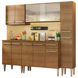 Combo de Cocina 201cm Emilly Fast Madesa 02 - Marrón