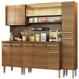 Combo de Cocina 201cm Emilly Sky Madesa 04 - Marrón