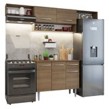 Combo completo de Cocina 225cm Marrón Emilly 01
