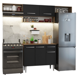 Combo completo de Cocina 225cm Marrón/Negro Emilly 01