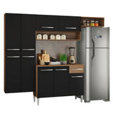 Combo completo de Cocina 229cm Marrón/Negro Emilly Fit 03