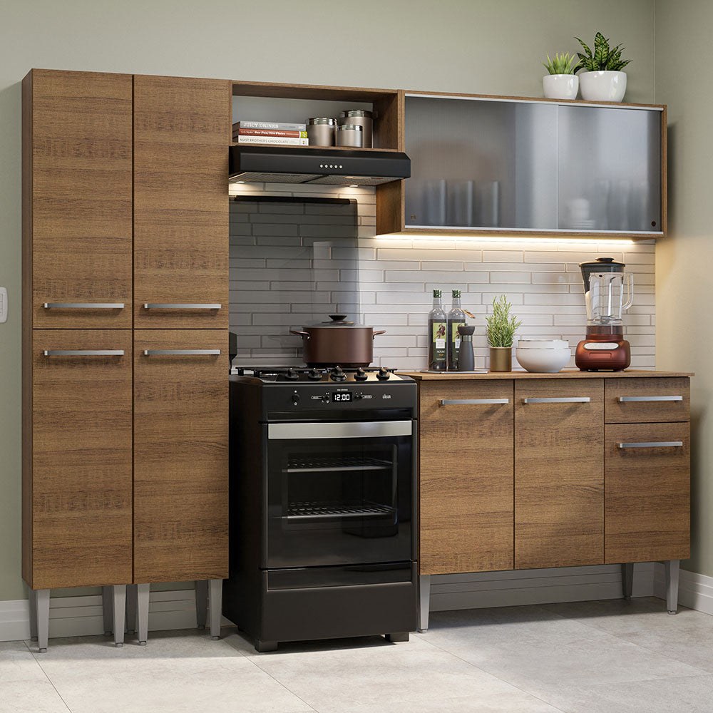 Combo completo de Cocina 229cm Emilly Madesa 05 - Marrón