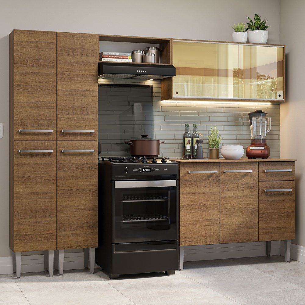 Combo completo de Cocina 229cm Emilly Madesa 06 - Marrón
