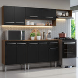 Combo completo de Cocina Madesa Emilly 229cm Marrón/Negro 13