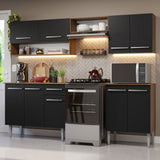 Combo completo de Cocina Madesa Emilly 229cm Marrón/Negro 15