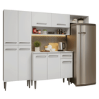 Cocina Compacta 229 cm 9 Puertas 1 Cajón Blanco Emilly Madesa