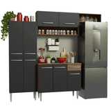 Combo completo de Cocina 229cm Marrón/Negro Emilly 18