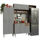 Combo completo de Cocina 229cm Marrón/Gris Emilly 18