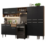 Combo completo de Cocina 261cm Marrón/Negro Emilly Madesa 02