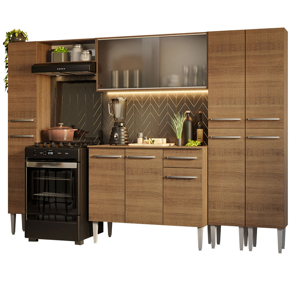 Combo completo de Cocina 261cm Marrón Emilly Madesa 06