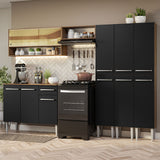 Combo completo de Cocina 261cm Marrón/Negro Emilly Madesa 08