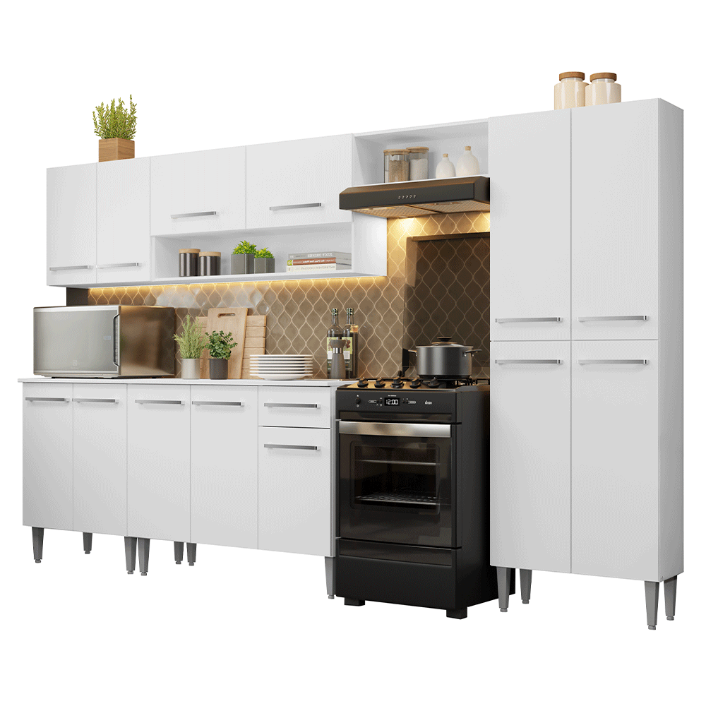 Combo completo de Cocina 293cm Blanco Emilly Madesa 01