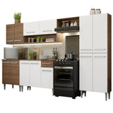 Combo completo de Cocina 293cm Marrón/Blanco Emilly 01