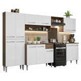 Combo completo de Cocina 293cm Marrón/Blanco Emilly Madesa 02