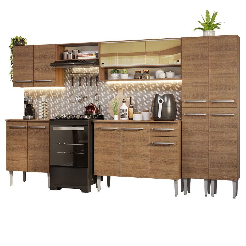 Combo completo de Cocina 293cm Marrón Emilly Madesa 03