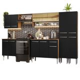Combo completo de Cocina 293cm Marrón/Negro Emilly Madesa 03