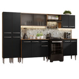 Combo completo de Cocina 293 cm Marrón/Negro Emilly Madesa 04
