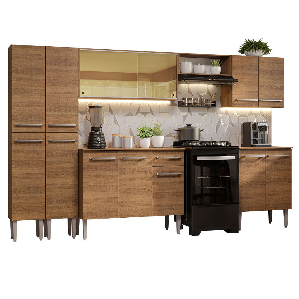 Combo completo de Cocina 293cm Marrón Emilly Madesa 05