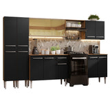 Combo completo de Cocina 293 cm Marrón/Negro Emilly Madesa 05