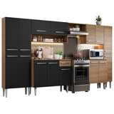 Combo completo de Cocina 325cm Emilly Joy Madesa 01 - Marrón/Negro