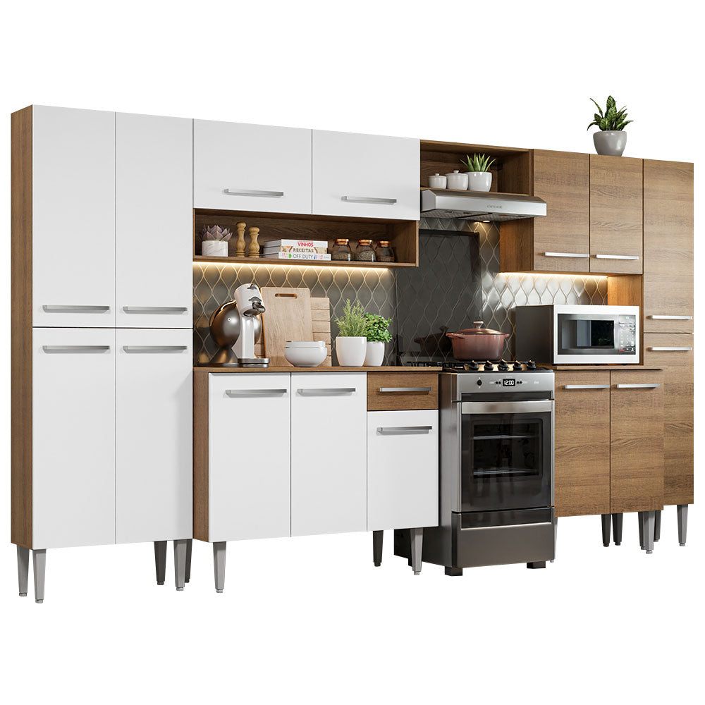 Combo completo de Cocina 325cm Marrón/Blanco Emilly Joy 01
