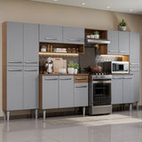 Combo Completo de Cocina 325 cm Gris/Marrón Emilly Joy Madesa 01