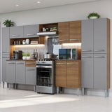 Combo Completo de Cocina 325 cm Marrón/Gris Emilly Madesa 02