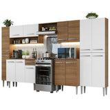 Combo completo de Cocina 325cm Marrón/Blanco Emilly Madesa 02