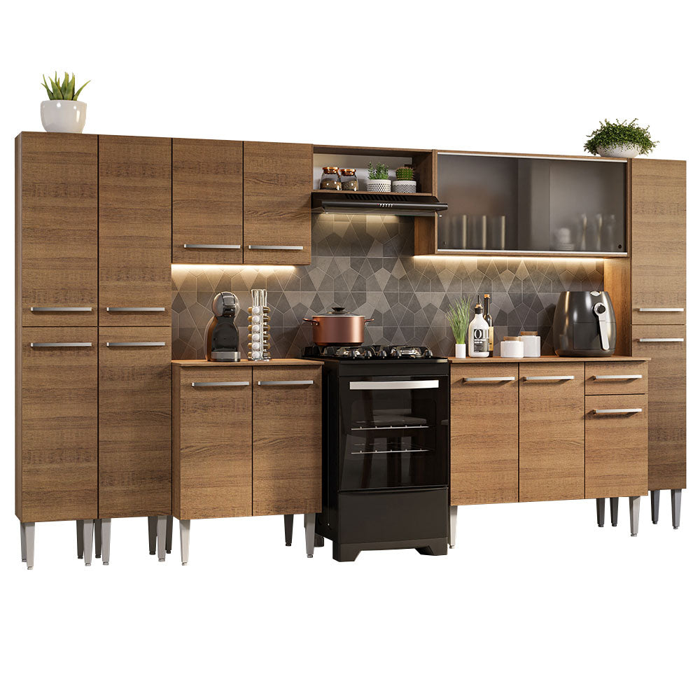 Combo completo de Cocina 325cm Marrón Emilly Madesa 03
