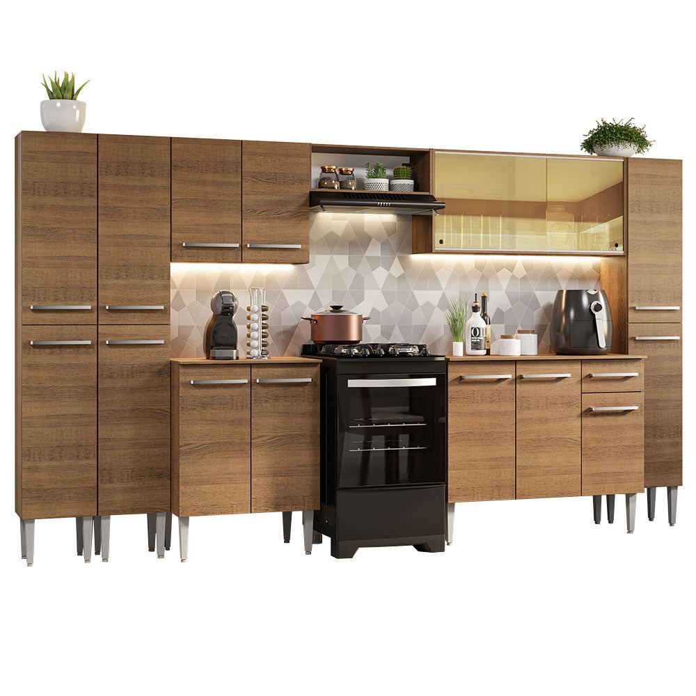 Combo completo de Cocina 325cm Marrón Emilly Madesa 04