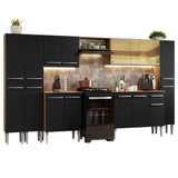Combo completo de Cocina 325cm Marrón/Negro Emilly Madesa 04