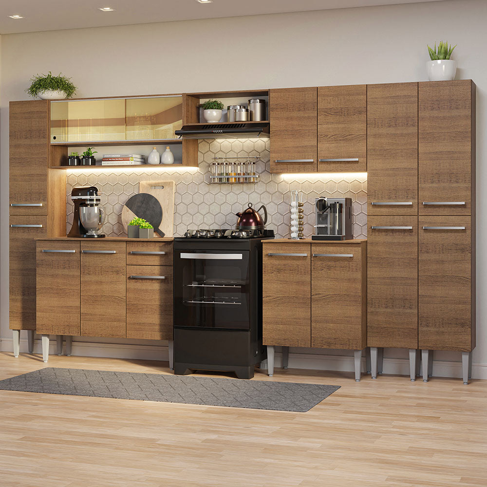Combo completo de Cocina 325cm Emilly Madesa 05 - Marrón